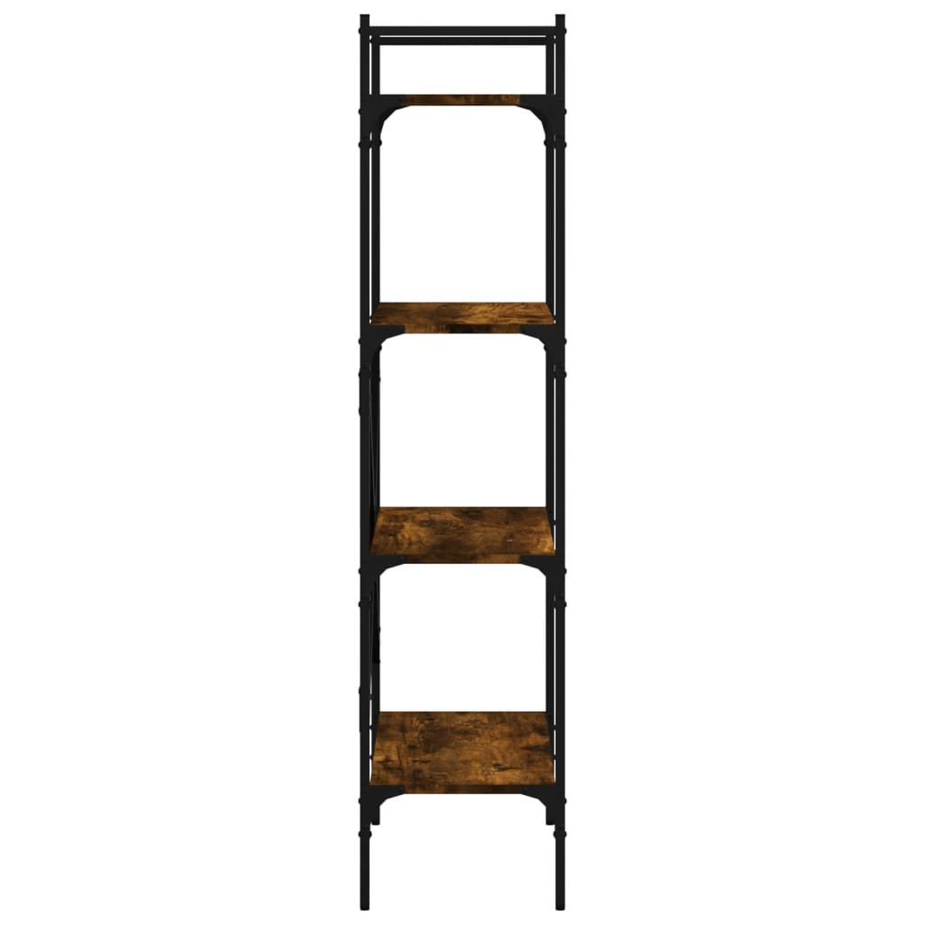 Bookcase 4-Tier Smoked Oak 56x31.5x138.5 cm Engineered Wood