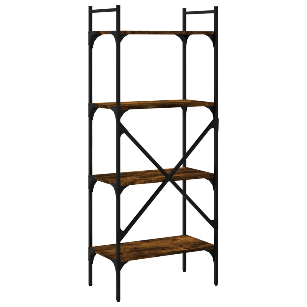 Bookcase 4-Tier Smoked Oak 56x31,5x138,5 cm Engineered Wood