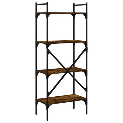Bookcase 4-Tier Smoked Oak 56x31,5x138,5 cm Engineered Wood