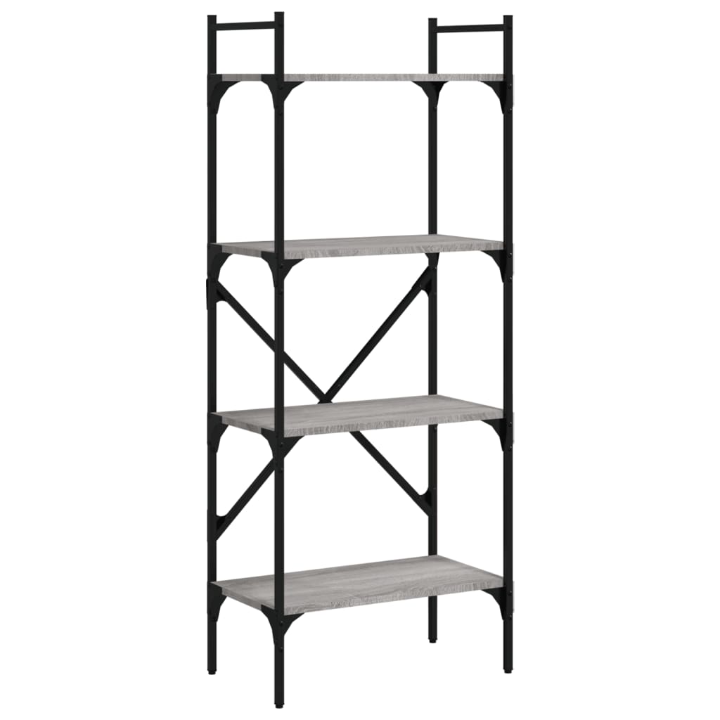 Bookcase 4-Tier Grey Sonoma 56x31,5x138,5 cm Engineered Wood