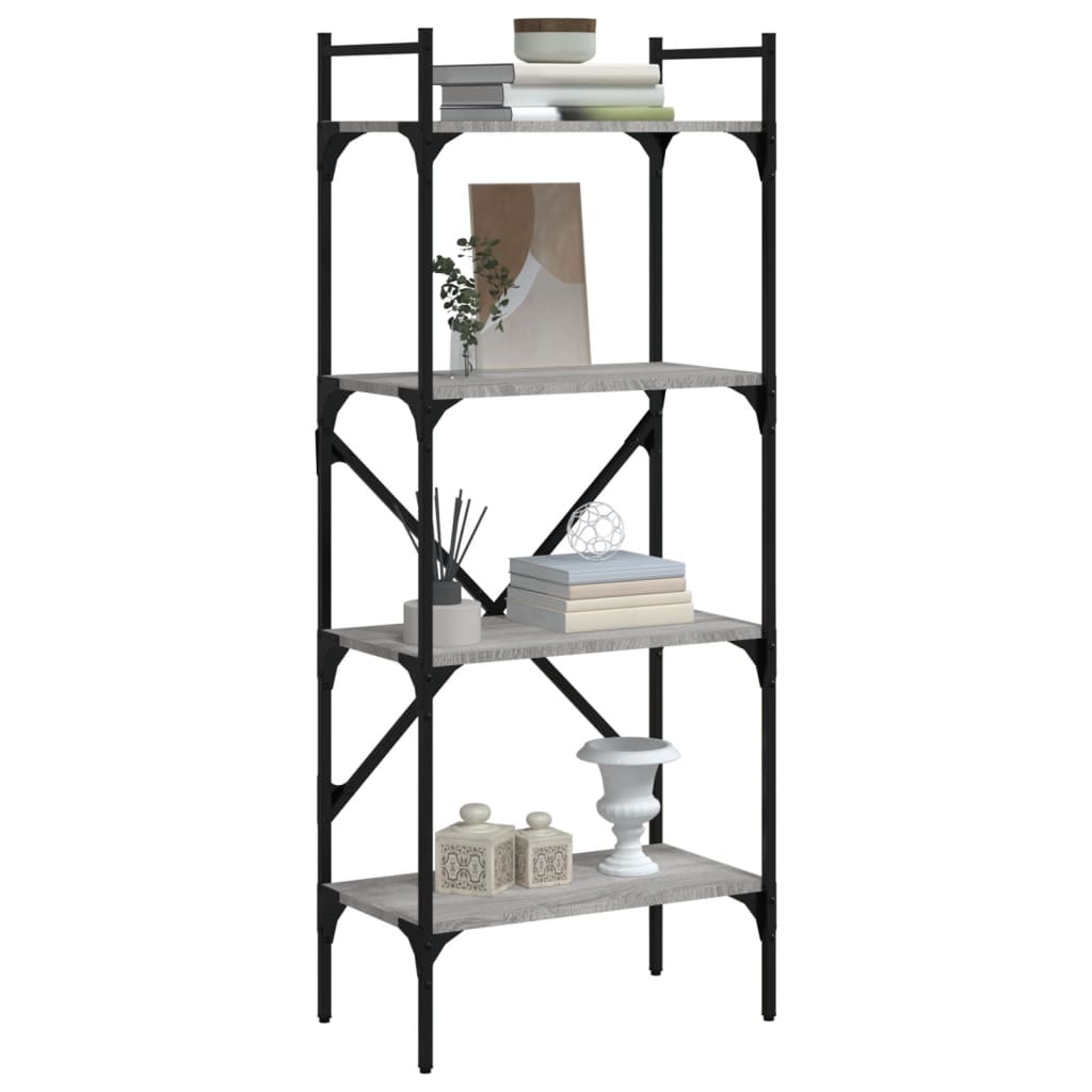 Bookcase 4-Tier Grey Sonoma 56x31,5x138,5 cm Engineered Wood