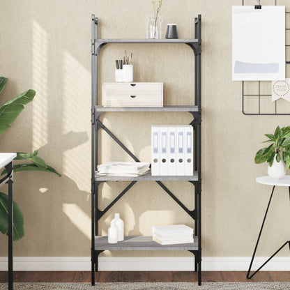 Bookcase 4-Tier Grey Sonoma 56x31,5x138,5 cm Engineered Wood