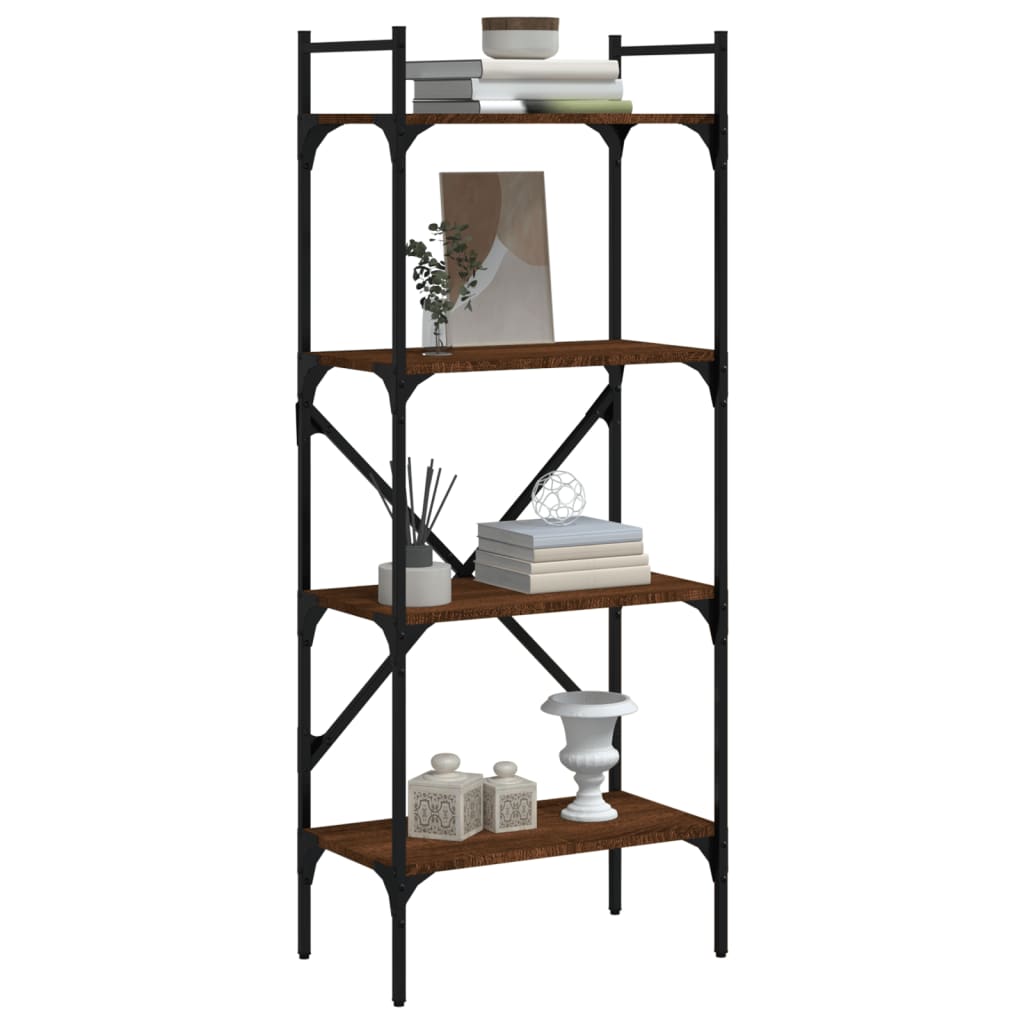 Bookcase 4-Tier Brown Oak 56x31,5x138,5 cm Engineered Wood