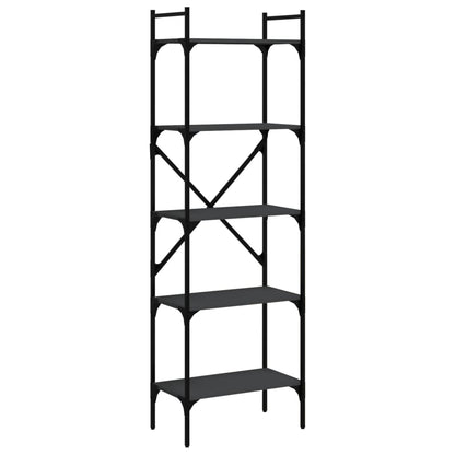Bookcase 5-Tier Black 56x31,5x174 cm Engineered Wood