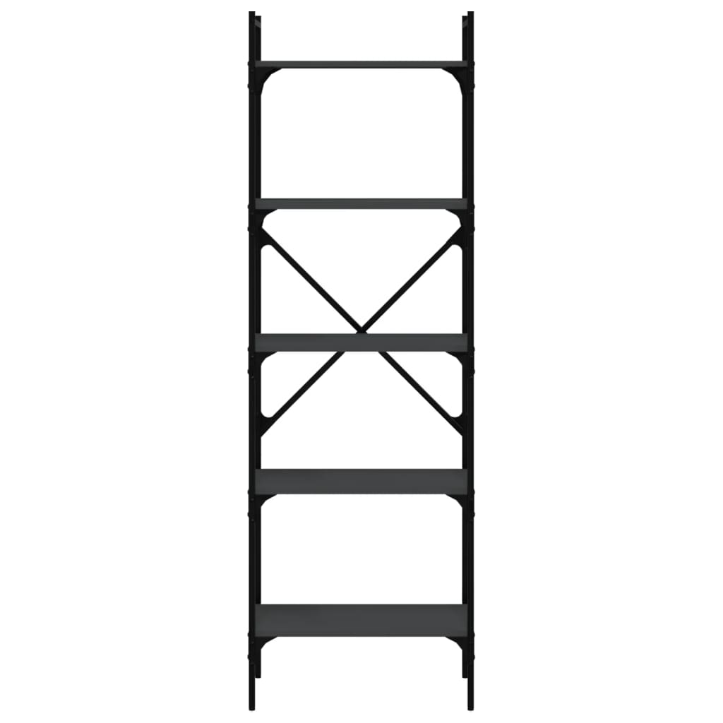 Bookcase 5-Tier Black 56x31,5x174 cm Engineered Wood