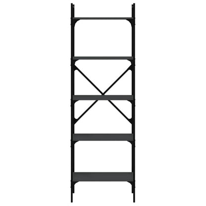 Bookcase 5-Tier Black 56x31,5x174 cm Engineered Wood