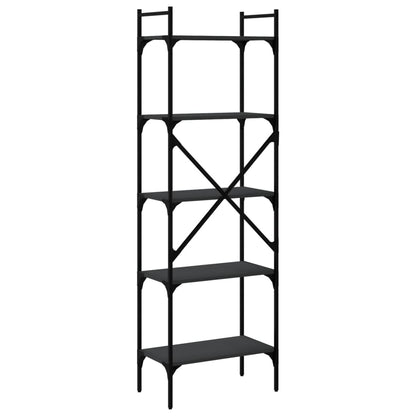 Bookcase 5-Tier Black 56x31,5x174 cm Engineered Wood
