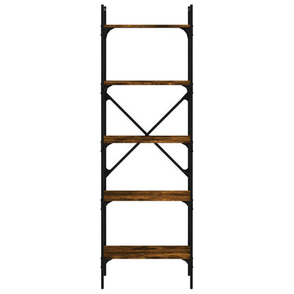 Bookcase 5-Tier Smoked Oak 56x31.5x174 cm Engineered Wood