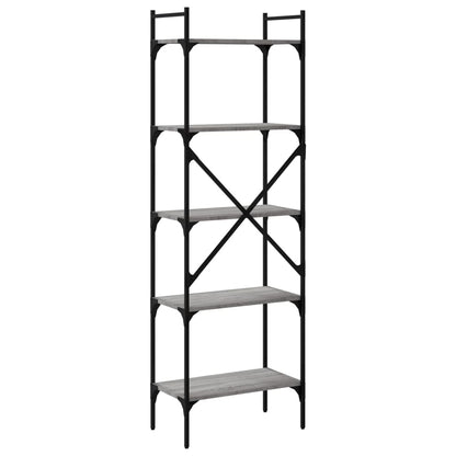 Bookcase 5-Tier Grey Sonoma 56x31,5x174 cm Engineered Wood