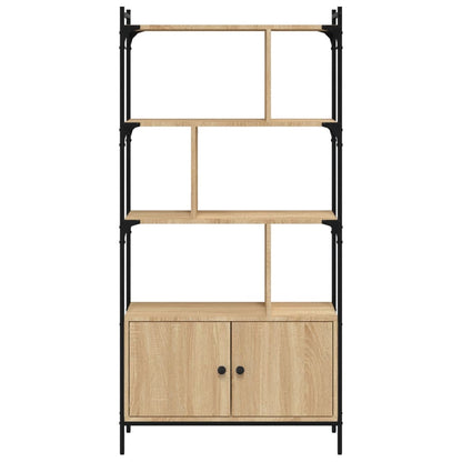 Bookcase with Doors Sonoma Oak 76,5x30x154,5 cm Engineered Wood