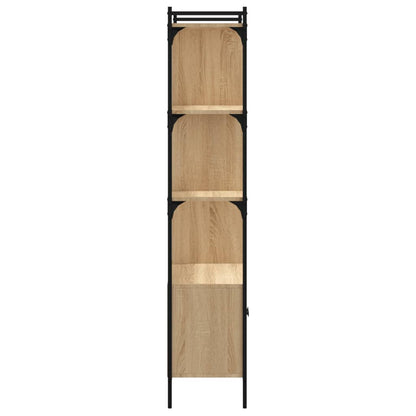 Bookcase with Doors Sonoma Oak 76,5x30x154,5 cm Engineered Wood