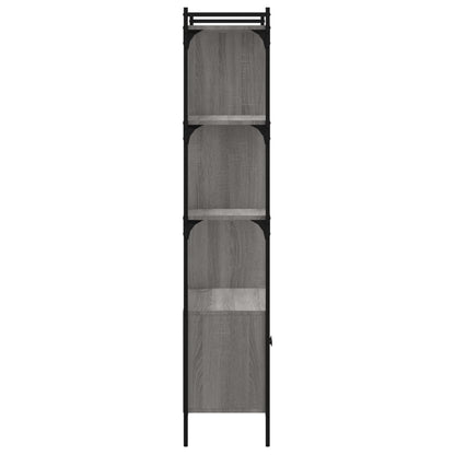 Bookcase with Doors Grey Sonoma 76.5x30x154.5 cm Engineered Wood