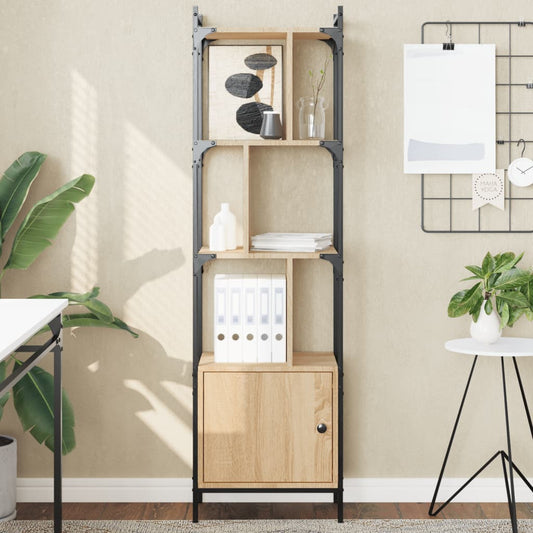 Bookcase with Door Sonoma Oak 44.5x30x154.5 cm Engineered Wood