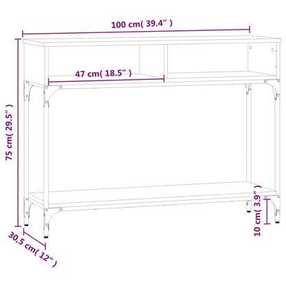 Console Table Grey Sonoma 100x30,5x75 cm Engineered Wood