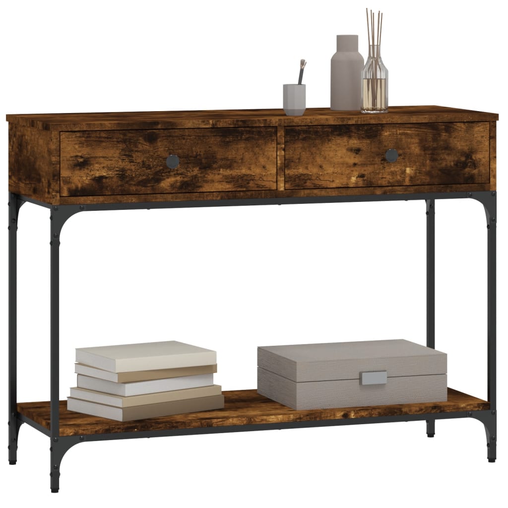 Console Table Smoked Oak 100x34,5x75 cm Engineered Wood