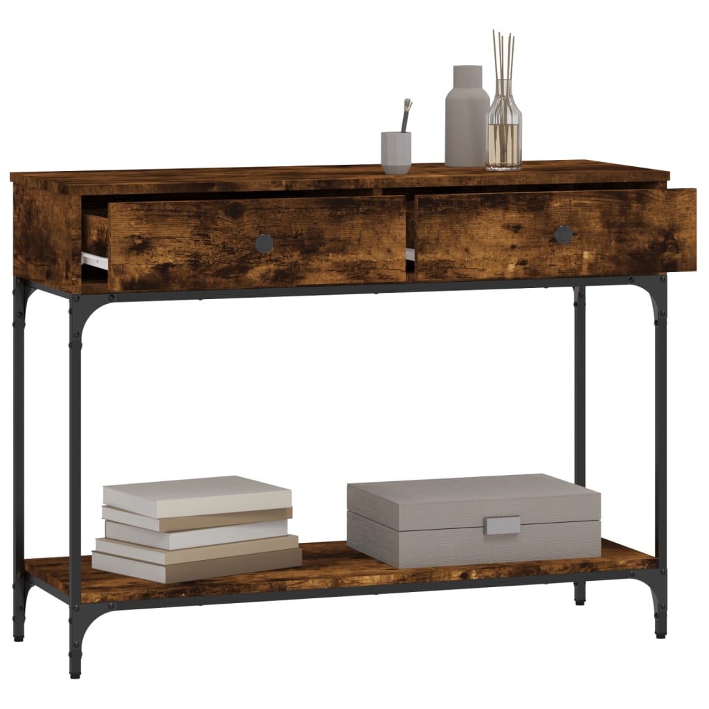 Console Table Smoked Oak 100x34,5x75 cm Engineered Wood