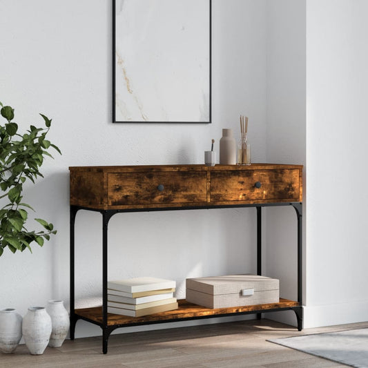 Console Table Smoked Oak 100x34,5x75 cm Engineered Wood