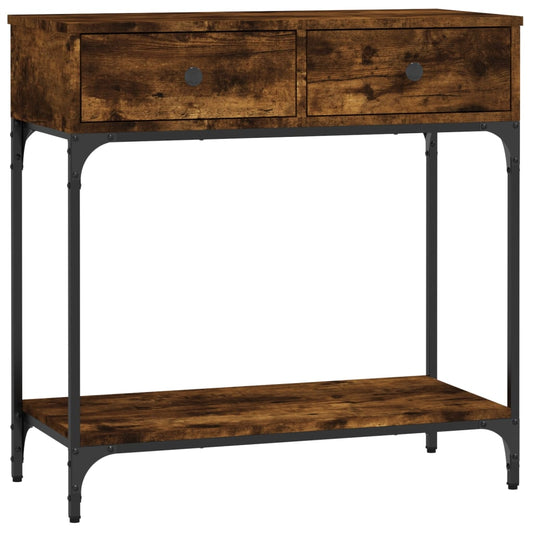 Console Table Smoked Oak 75x34,5x75 cm Engineered Wood