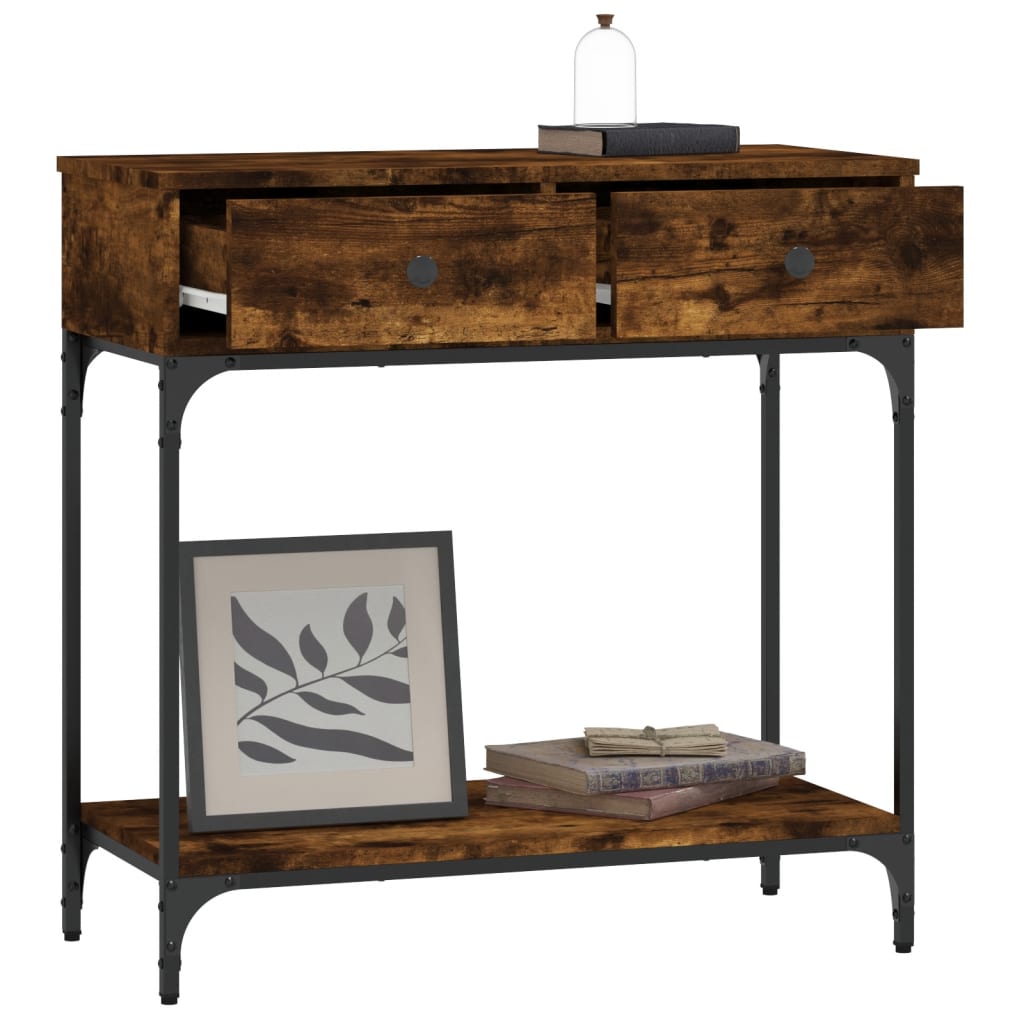 Console Table Smoked Oak 75x34,5x75 cm Engineered Wood