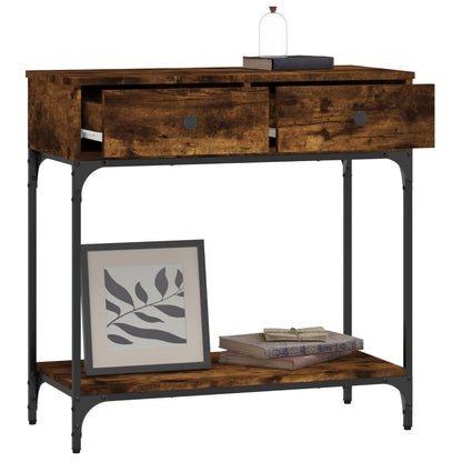 Console Table Smoked Oak 75x34,5x75 cm Engineered Wood