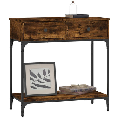 Console Table Smoked Oak 75x34,5x75 cm Engineered Wood