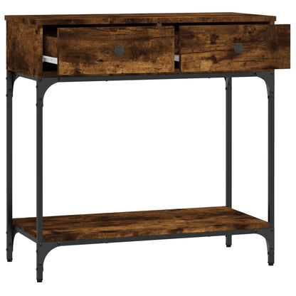 Console Table Smoked Oak 75x34,5x75 cm Engineered Wood