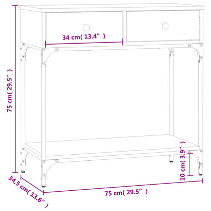 Console Table Smoked Oak 75x34,5x75 cm Engineered Wood