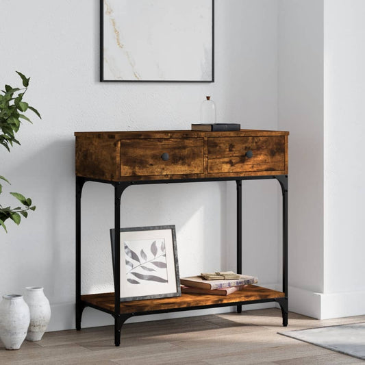 Console Table Smoked Oak 75x34,5x75 cm Engineered Wood