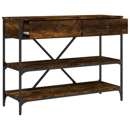 Console Table with Drawers&Shelves Smoked Oak Engineered Wood