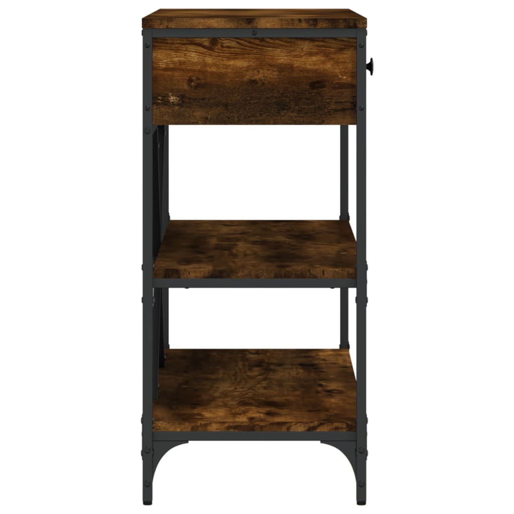 Console Table with Drawers&Shelves Smoked Oak Engineered Wood