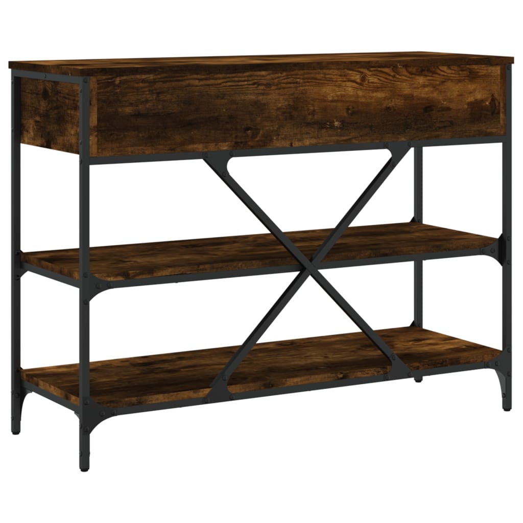 Console Table with Drawers&Shelves Smoked Oak Engineered Wood