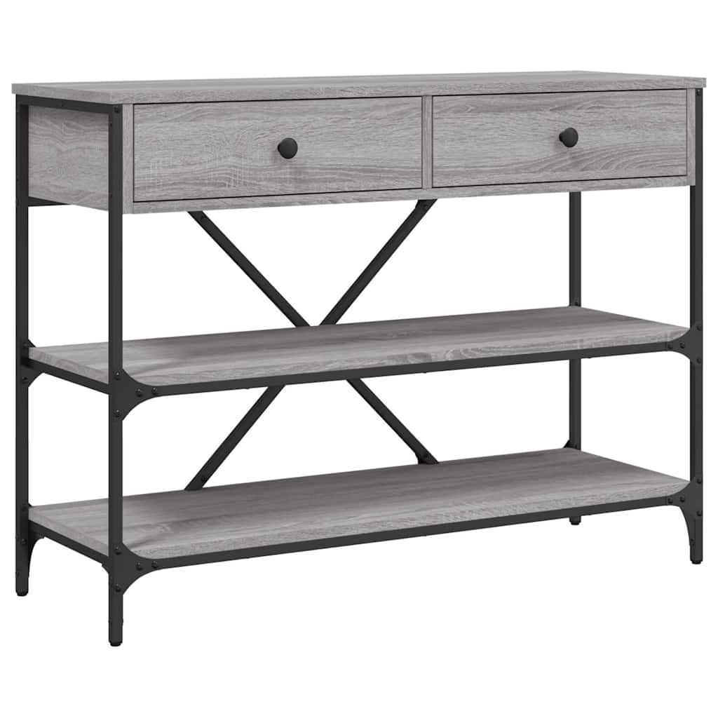 Console Table with Drawers&Shelves Grey Sonoma Engineered Wood