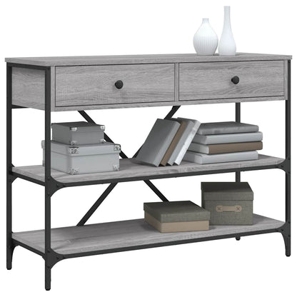 Console Table with Drawers&Shelves Grey Sonoma Engineered Wood