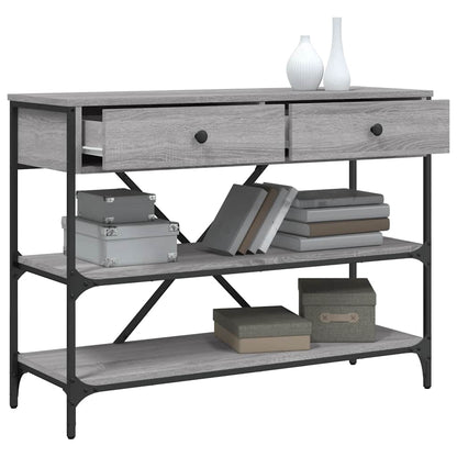 Console Table with Drawers&Shelves Grey Sonoma Engineered Wood