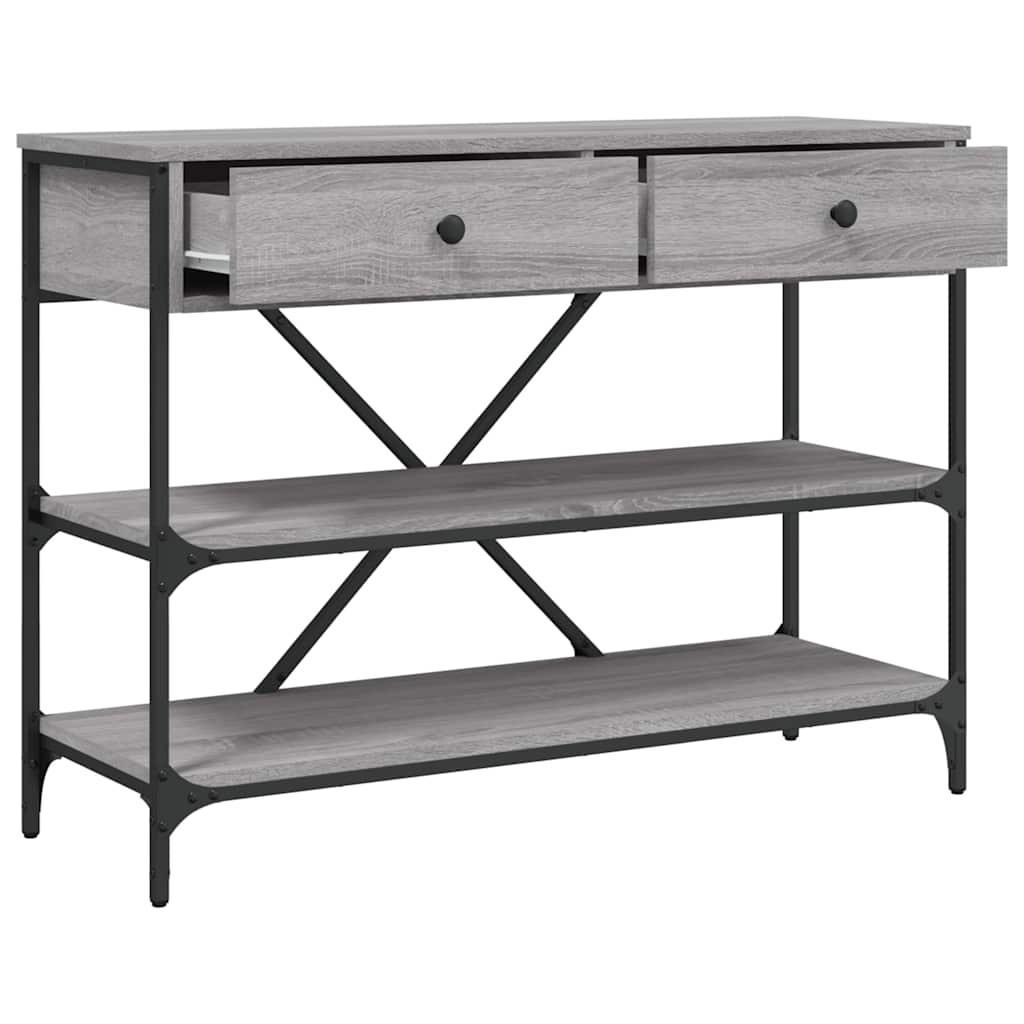 Console Table with Drawers&Shelves Grey Sonoma Engineered Wood