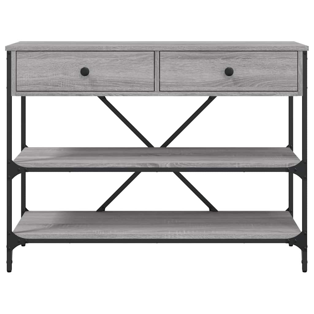 Console Table with Drawers&Shelves Grey Sonoma Engineered Wood