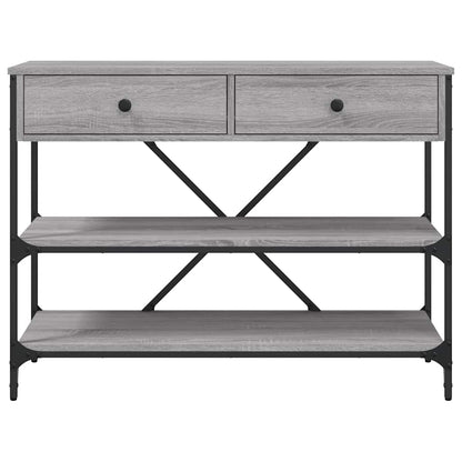 Console Table with Drawers&Shelves Grey Sonoma Engineered Wood