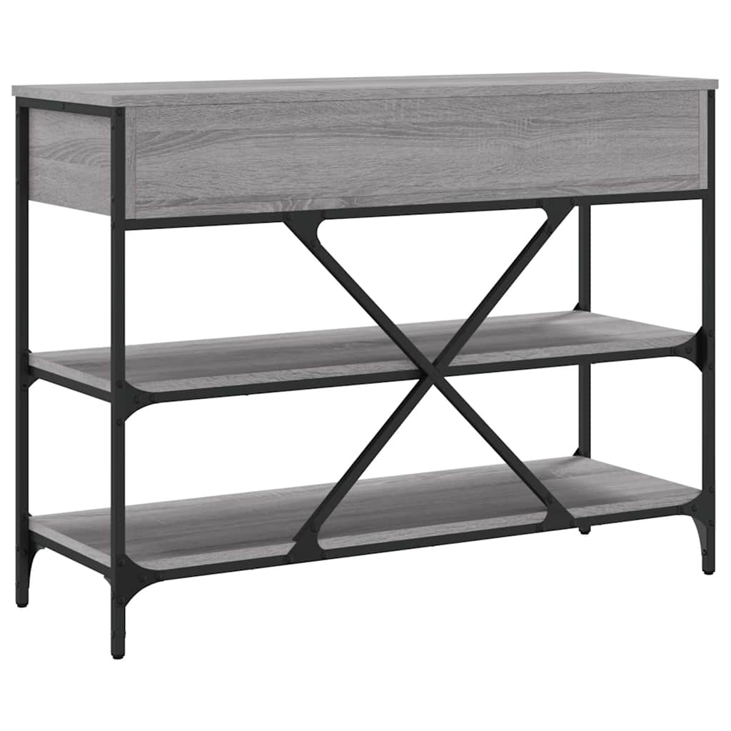 Console Table with Drawers&Shelves Grey Sonoma Engineered Wood