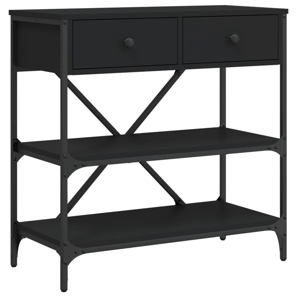 Console Table Black 75x34,5x75 cm Engineered Wood