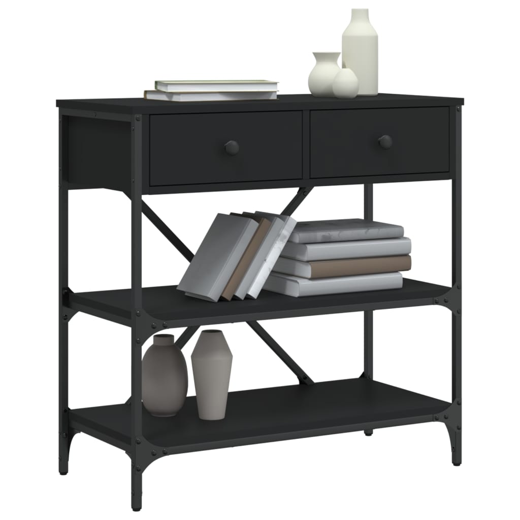 Console Table Black 75x34,5x75 cm Engineered Wood