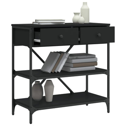 Console Table Black 75x34.5x75 cm Engineered Wood