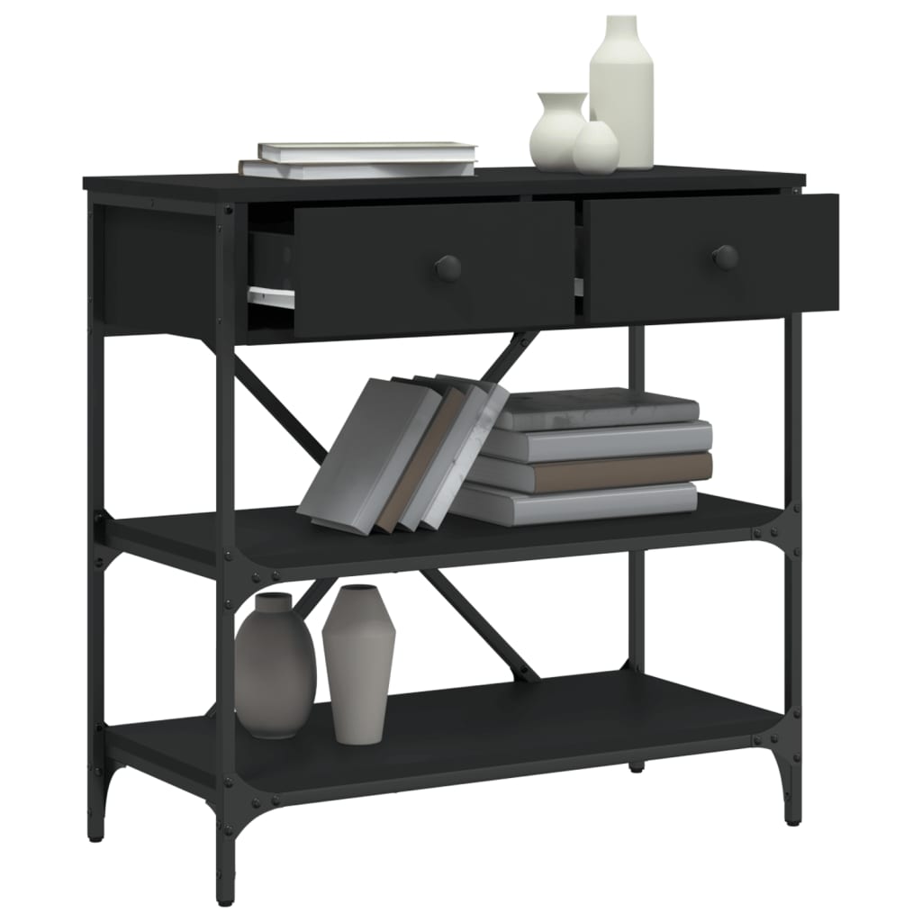 Console Table Black 75x34,5x75 cm Engineered Wood