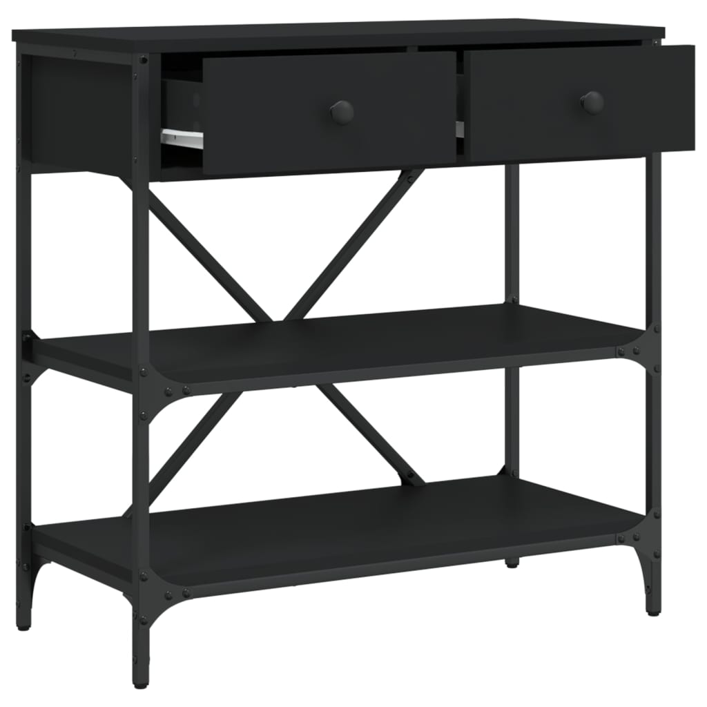 Console Table Black 75x34,5x75 cm Engineered Wood