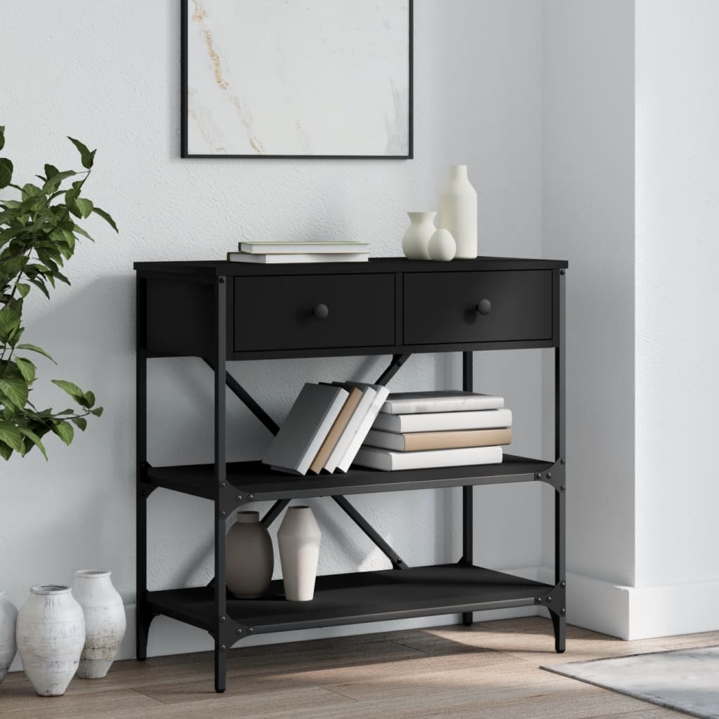 Console Table Black 75x34,5x75 cm Engineered Wood
