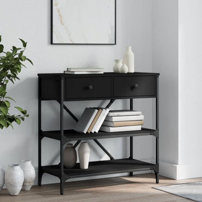 Console Table Black 75x34,5x75 cm Engineered Wood