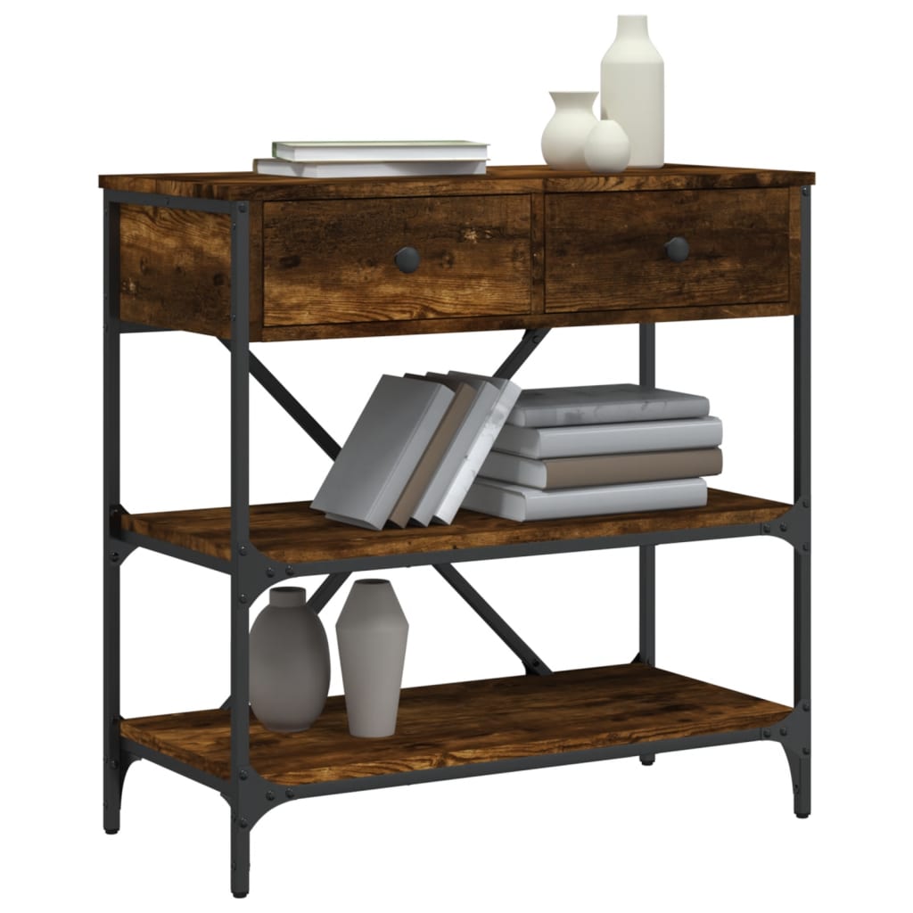 Console Table Smoked Oak 75x34,5x75 cm Engineered Wood