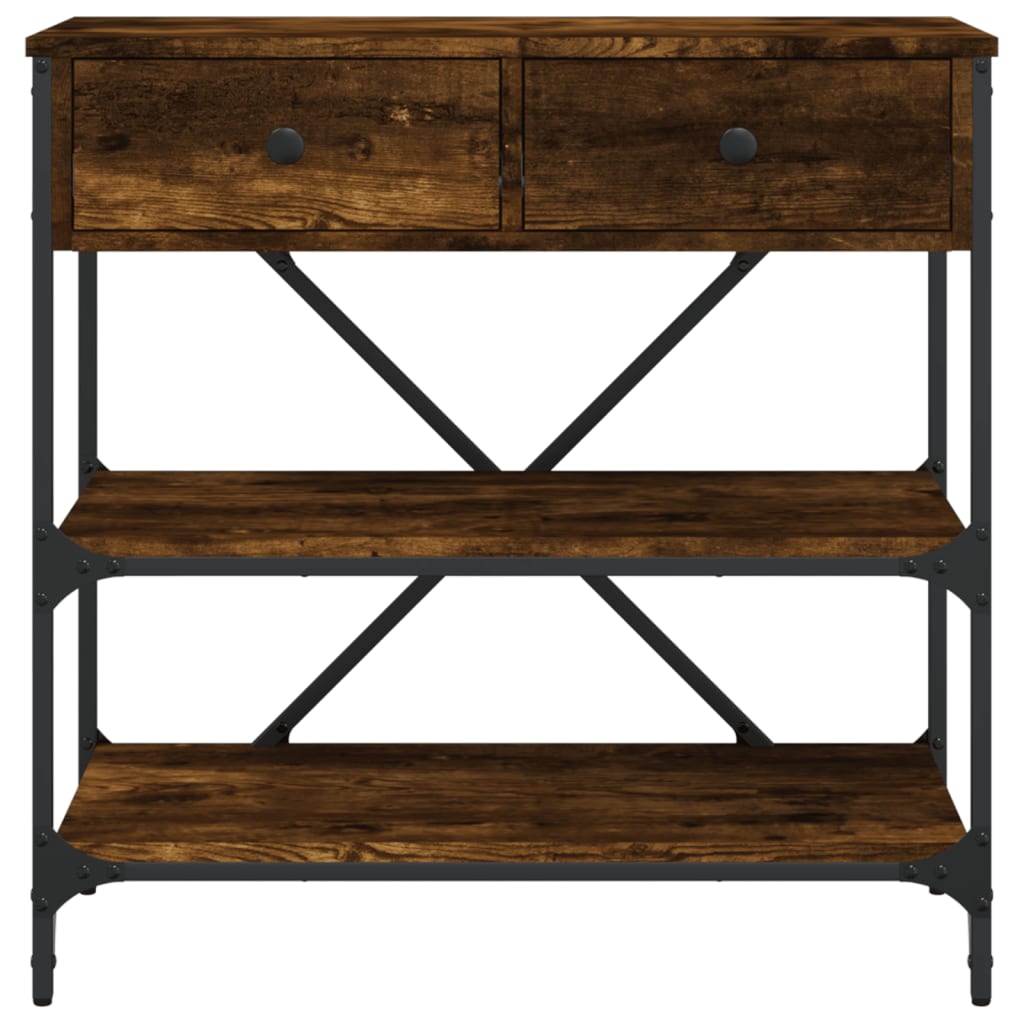 Console Table Smoked Oak 75x34,5x75 cm Engineered Wood