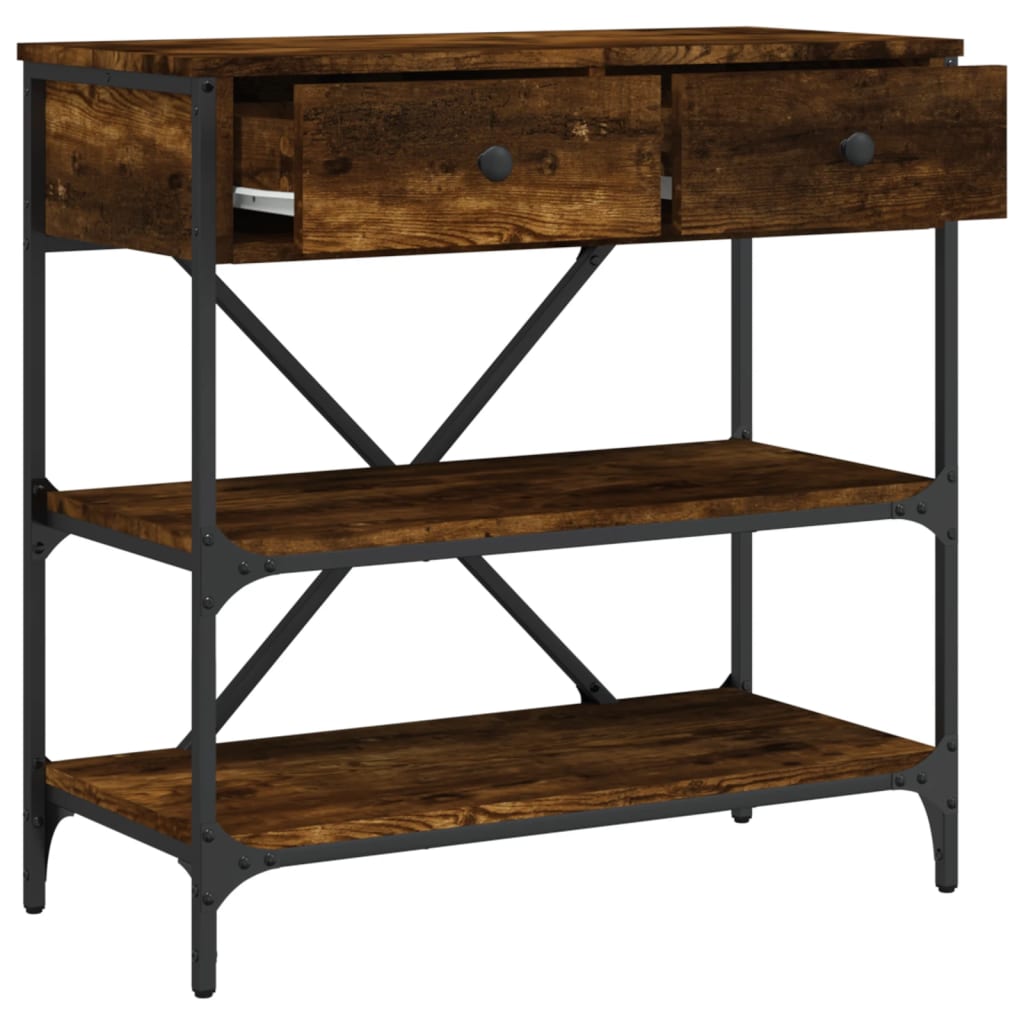 Console Table Smoked Oak 75x34,5x75 cm Engineered Wood