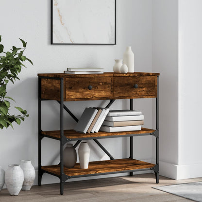Console Table Smoked Oak 75x34,5x75 cm Engineered Wood