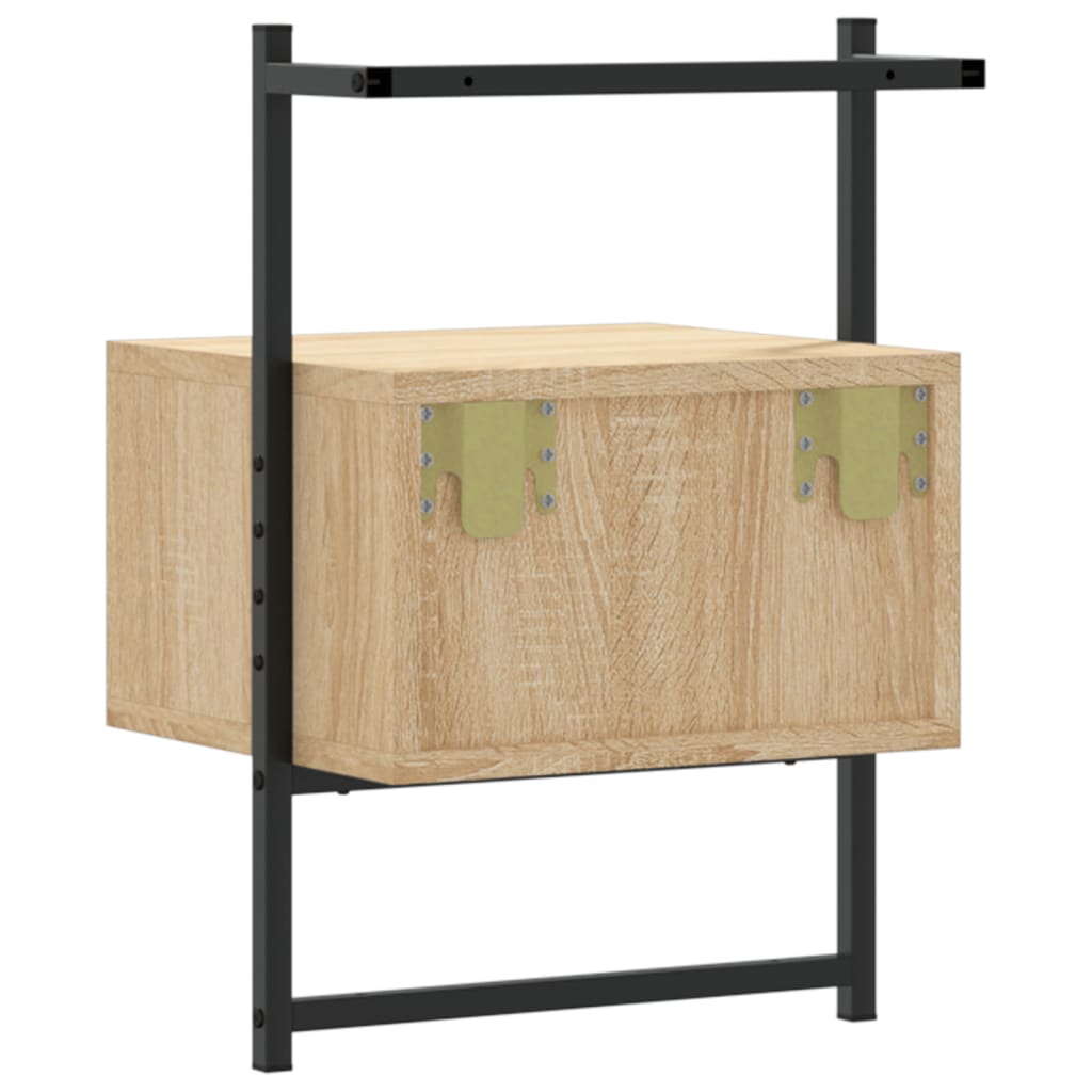 Bedside Cabinets Wall-mounted 2 pcs Sonoma Oak 35x30x51 cm Engineered Wood